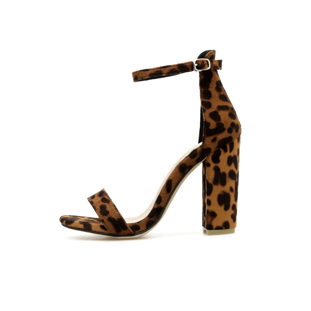 AIYKAZYSDL/ женские выразительные леопардовые сандалии с цветочным принтом; Туфли на толстом массивном каблуке; туфли на высоком каблуке с ремешком на щиколотке; Фетиш-обувь; Клубная одежда