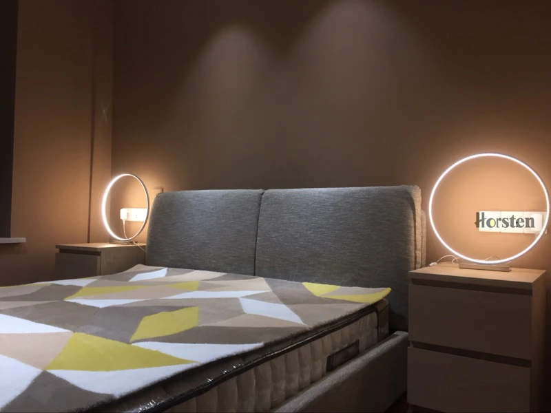 Horsten Nordic Creative Art Decortaion Dimmable LED Table Lamp Minimalism Modern Round Desk Table Light Bedside Lamp Gift (7)