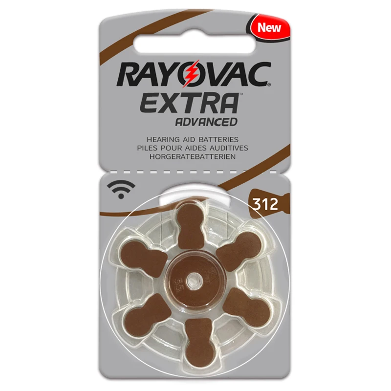 Новые 6 ячеек/1 карта Rayovac Экстра 1,45 в производительность слухового аппарата батареи. Цинк воздуха 312/A312/PR41 батарея для CIC слуховых аппаратов
