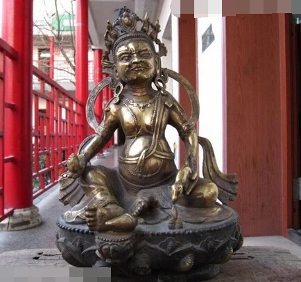 

JP S1034 Tibet Buddhism Copper Bronze gild Yellow Jambhala God of wealth Buddha Statue
