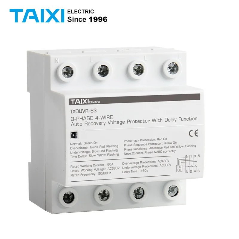 

40A 380V 400V Three phase four wire Voltage Protector Over Voltage And Under Voltage Protective Device 60A
