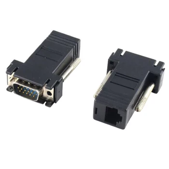 

2 Pcs VGA Extender Male To Lan Cat5 Cat5e RJ45 Ethernet Female Adapter Connector TOFOCO