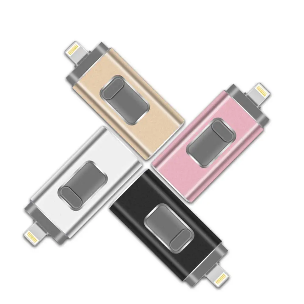 Usb iPhone Flash Drive 3 in 1 Lightning OTG Pen Drive USB Flash 3.0 Pendrive 32GB Usb Key Memory Stick Compatible Apple iPad PC