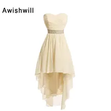 Cheap Bridesmaid Dresses Chiffon Sweetheart Beads Chiffon Asymmetry Lace-up Back Custom Plus Size Newest Wedding Guest Dresses