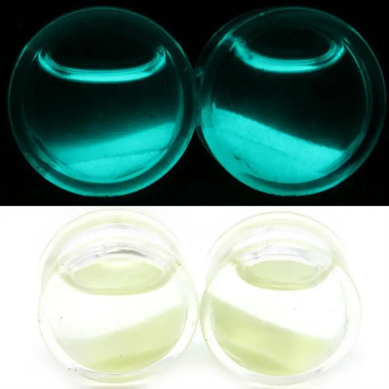 Vintage Ear Expander Shellhard Clear Acrylic Glow in the Dark Liquid Flesh Tunnel Ear Plug Stretcher Piercing Body Jewelry