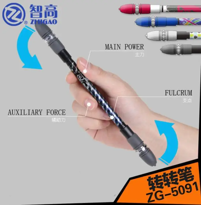 

1 pc Non Slip Twirling Spinning Pen Spinning Trick Rolling Ballpoint Pen Blue Ink Refill Finger Playing Matting Pen