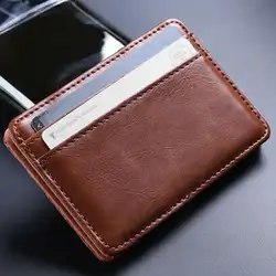 Модная распродажа женские и мужские кошельки мини кожаный бумажник кошелек ID кредитных держатель для карт мужской маленький Браслет клатч
