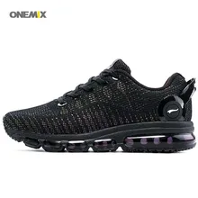 Onemix Новое поступление Кроссовки язык Дизайн дышащая Спортивная Air Спортивная обувь для наружной спортивной черный Для Мужчин's Для женщин 1216a