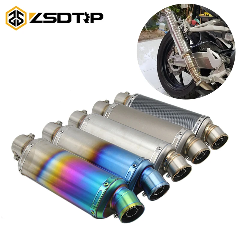 

ZSDTRP Motorcycle Akrapovic Exhaust Pipe Muffler Moto GP Escape System For Honda crf 230 Suzuki gsr 600 Benelli With DB Killer