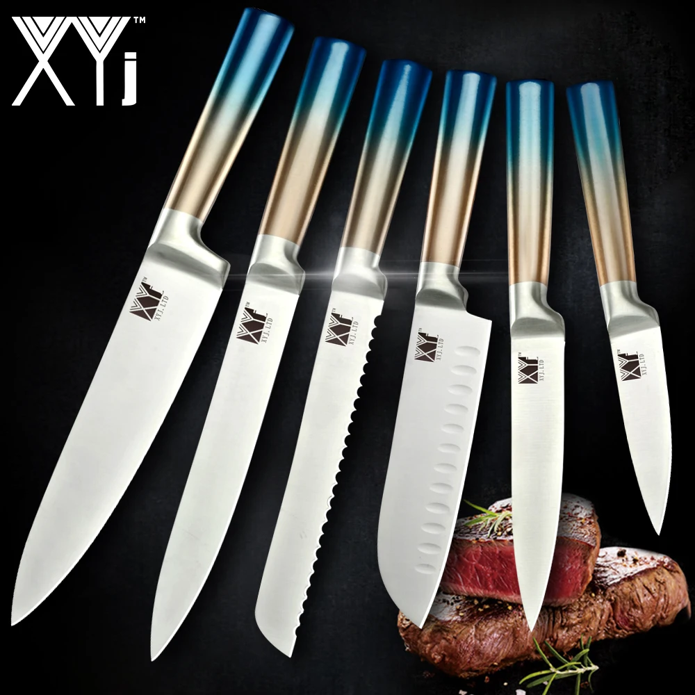 

XYj Kitchen Knives Stainless Steel Knives New Arrival 2019 Paring Utility Santoku Chef Slicing Knives Kitchen Accessories Tools