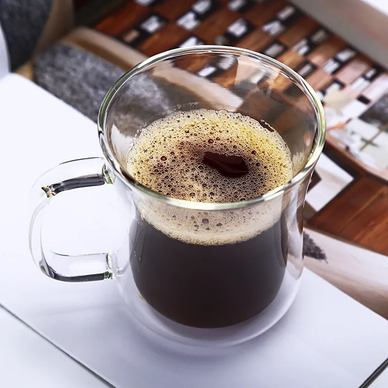 200ML Transparent Double Wall Glass Water Mug Glass Beer Coffee Mug Handmade Creative Beer Mug Tea Mugs3