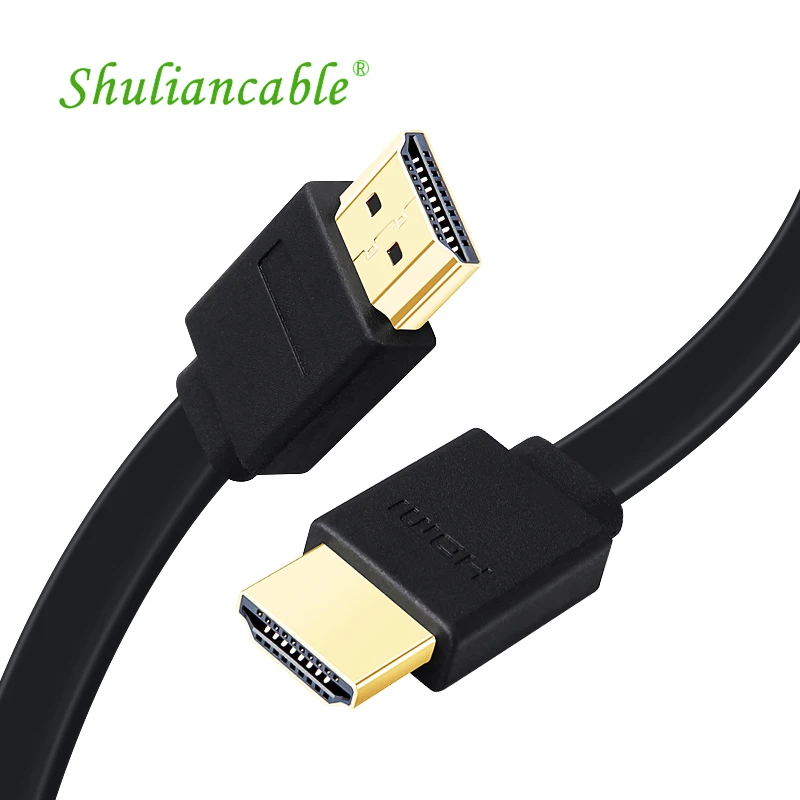 

0.3-15m High-speed hdmi cable flat cable gold-plated 1080P 3D cable splitter switcher for IPTV LCD HDMI xbox 360 PS3 Set-top Box
