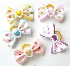 

Wholesale Pet Product Handmade Dog Accessories Hair Clips Bows Doggie Boutique Party Show Mixed Colors 50PCS/LOT