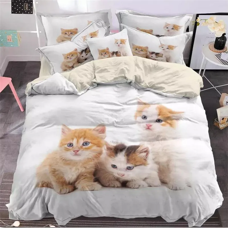 XYZLS 3D Cats Printed Duvet Cover Set Single Double Queen King 2/3/4PCS