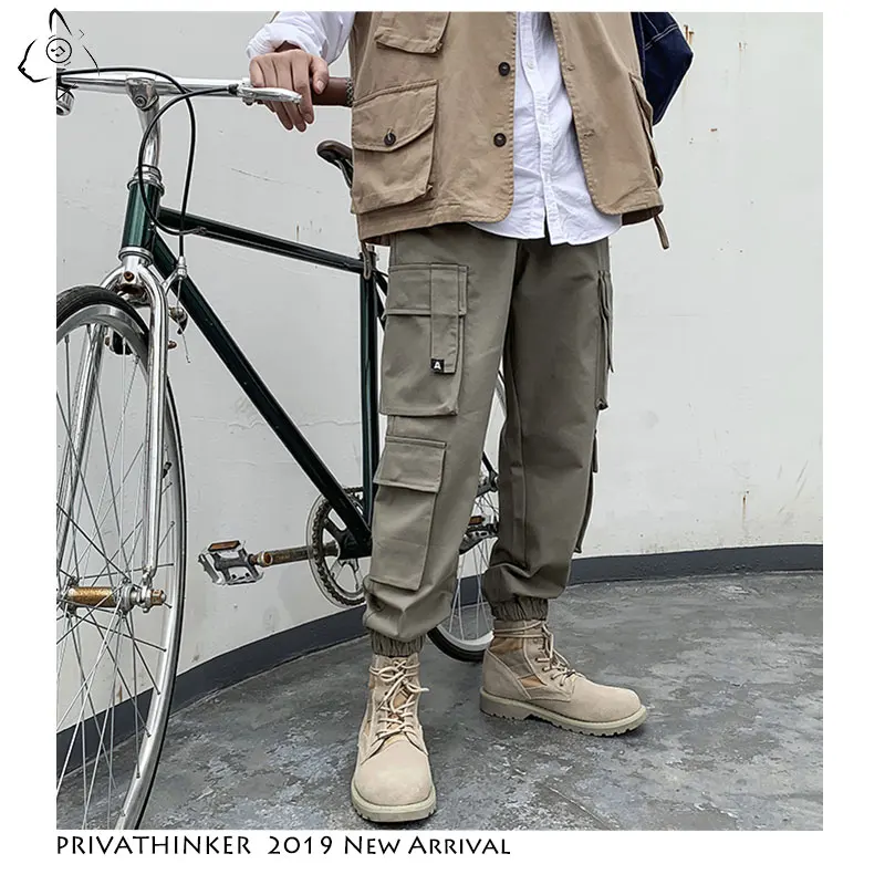 

Privathinker Man New Hip Hop 2019 Pockets Joggers Streetwear Mens Fashion Harem Pants Male Autumn Safari Style Pants Oversize