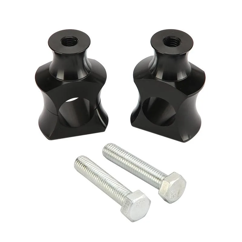1 Inch Motorcycle Handlebar Risers – 25mm Black Aluminum Clamps For Harley, Honda, Yamaha & More