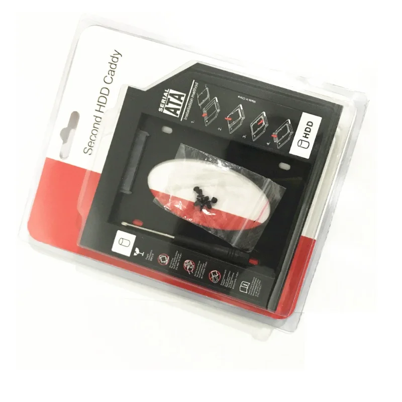 Универсальный 2," 2-й CD/DVD-ROM HDD жесткий диск Caddy лоток SATA 9,5 мм 12,7 мм Оптический отсек для ноутбука Mac book 10 пакетов
