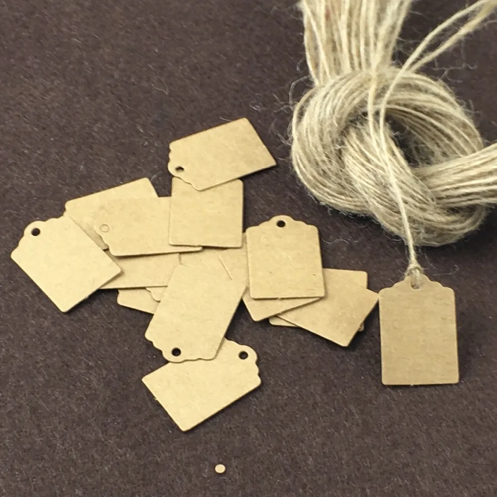 3*2cm Kraft Price Tags 200pcs Blank Hang Tags+200PCS Strings ,Packaging ...