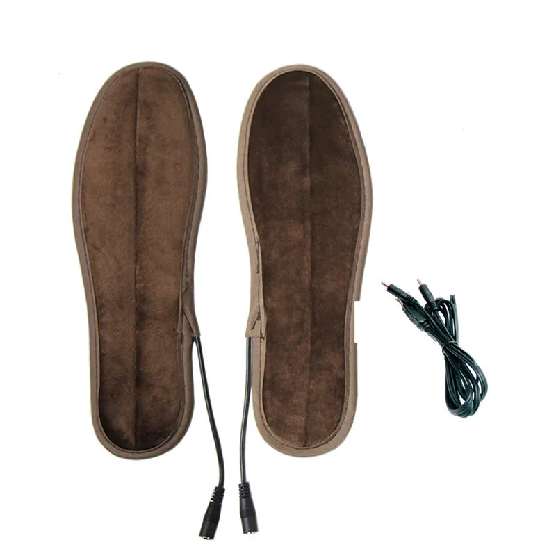 

data line + insoles Men Women New USB Electric Powered Plush Fur Heating Insoles Winter Keep Warm Insole Heated insole