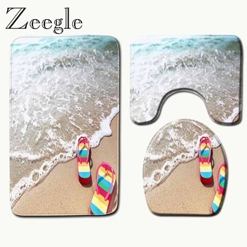 

Zeegle Non Slip Shower Mat Quick Dry Mat Toilet Floor Mat Washable Bath Mat Warm Bathroom Carpet Non Slip Rugs Set