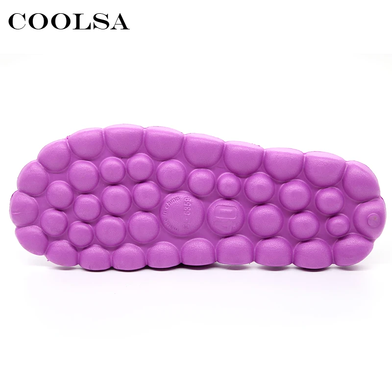 Coolsa новые летние женские пляжные сандалии домашние массажные тапочки с камнями