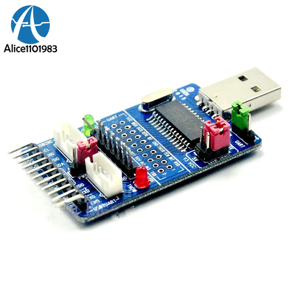 Все в 1 Многофункциональный полноскоростной USB к SPI/iec/IIC/UART/ttl/ISP последовательный адаптер Модуль RS232 RS485 плата для STC MCU DIY KIT