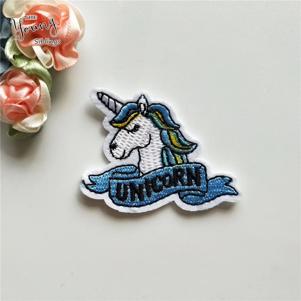 Mix Hot melt adhesive patches Cartoon Animal Embroidery patch Sheep Unicorn Dog stickers Iron on Stripes DIY Clothing Accessory