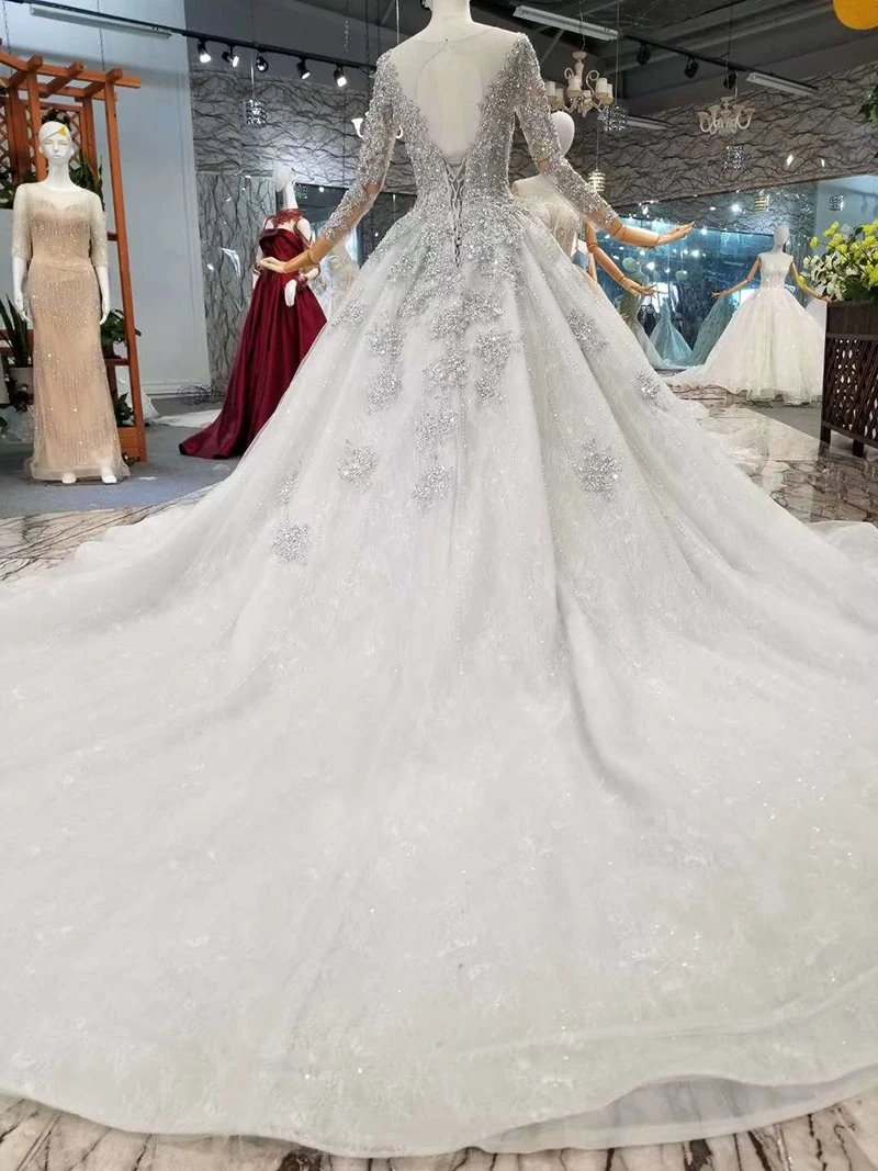 LS701645 dubai мама невесты блестящие платья длинные рукава o шеи длинный поезд плюс размер хрустальные женщины случай платье реальное фото