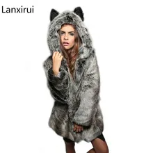 Like Wolf Artificial Fox Fur Coat Cartoon Ear Hooded Faux Rabbit Fur Coats Plush Jacket Faux Fur Hood Animal Hat Women Outwear цена Like Wolf Artificial Fox Fur Coat Cartoon Ear Hooded Faux Rabbit Fur Coats Plush Jacket Faux Fur Hood Animal Hat Women Outwear цены онлайн