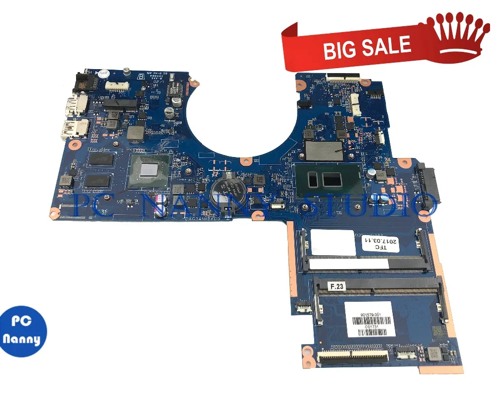Материнская плата PCNANNY для ноутбука HP Pavilion 15-AU DAG34AMB6D0 901579-001 SR2ZW протестирована на