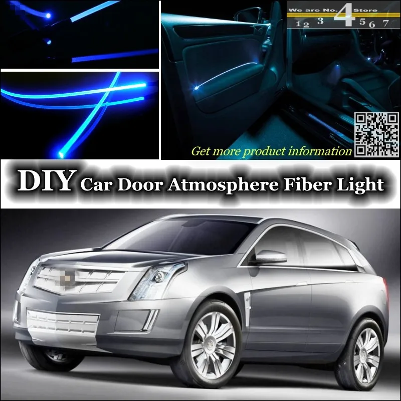 Для Cadillac Provoq интерьер окружающего света настройки атмосферу Волокно оптическое Ленточные огни внутри двери Панель llumination не EL свет