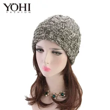 Новые популярные твист двойной цветной шерсти шляпы шапка с отверстием для хвоста Теплые Мешковатые трикотажная эластичная шапочка высокого качества gorro feminino лыжный Кепки