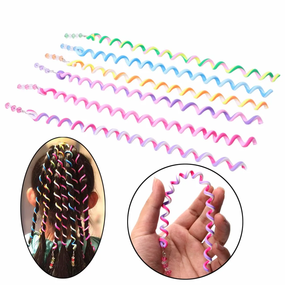 

Fashion DIY Magic Circle Rainbow Roller Curler Spiral Curls Hair Styling Tool