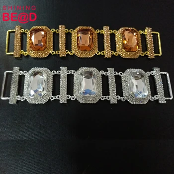 

2018 FlatBack Glass swimwear rhinestone metal closure clasp crystal connector for swimwear bikini decorations