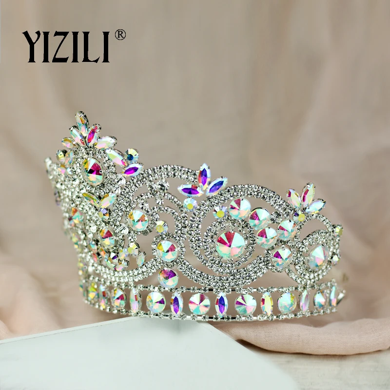 Новинка YIZILI европейская большая свадебная крона полная Алмазная кристальная