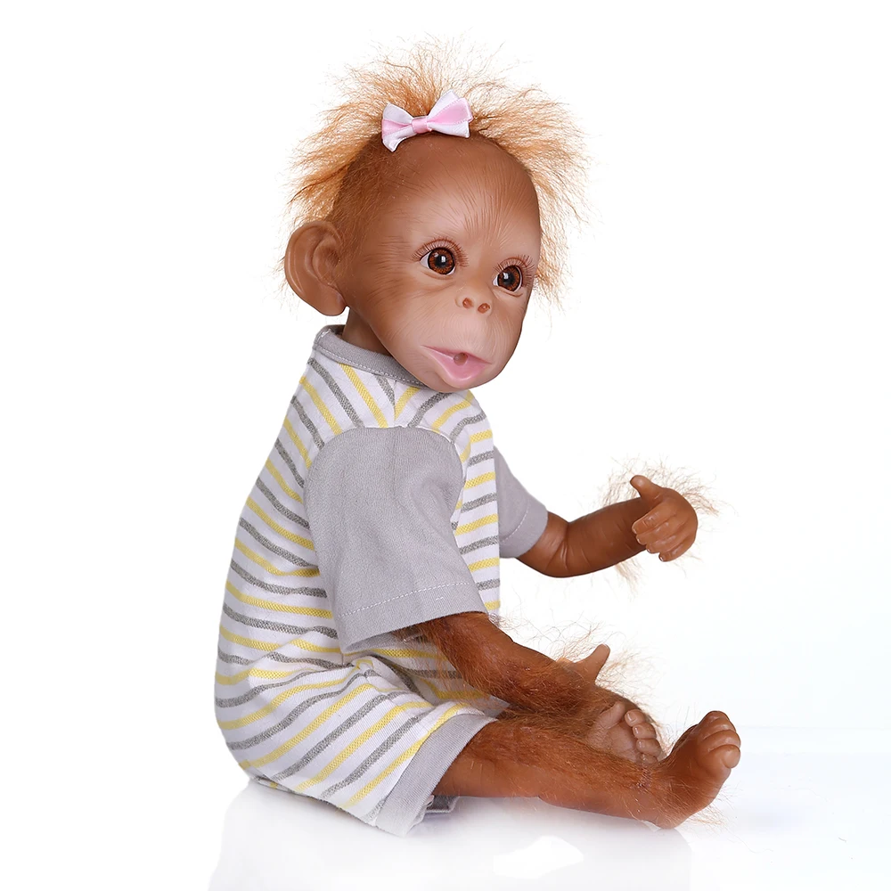 Новая 45 см ручная работа детальная живопись возрожденная Кукла Обезьяна орангутанцы Коллекционная Высококачественная Художественная кукла