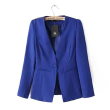 

2018 summer new fashion Slim casual a button solid color small suit female, shoulder zipper v neck long sleeve was thin suit
