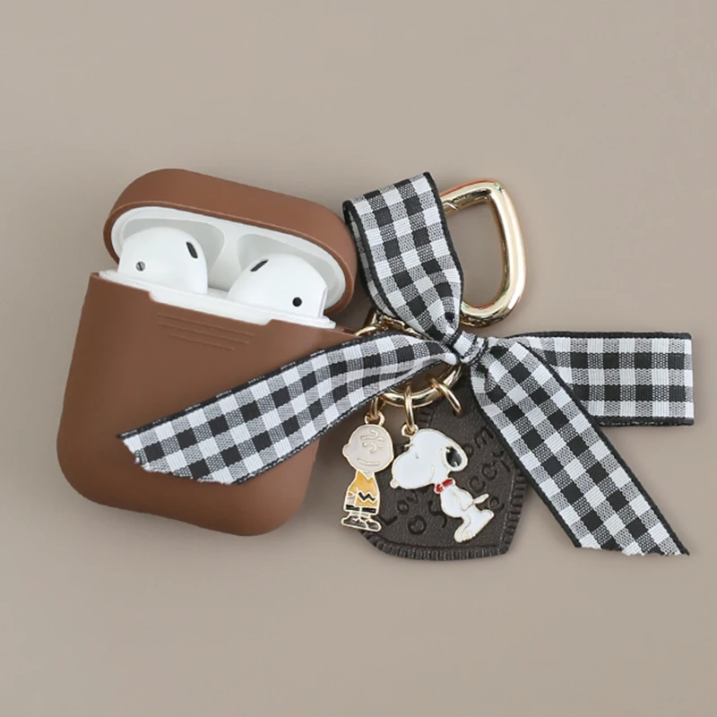 Cute Decorative Silicone Case for Apple Airpods Bluetooth Wireless Earphone Accessories 1 2 Case Protective Cover Bag Key Ring