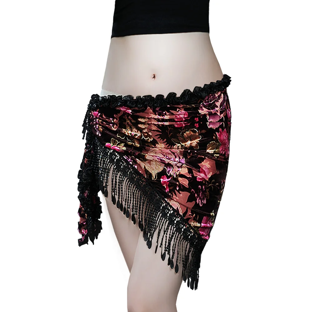 Free shipping New design shining Lace hip scarves bellydance belt belly dance hip skirt with tassels Flannel Hip Scarf