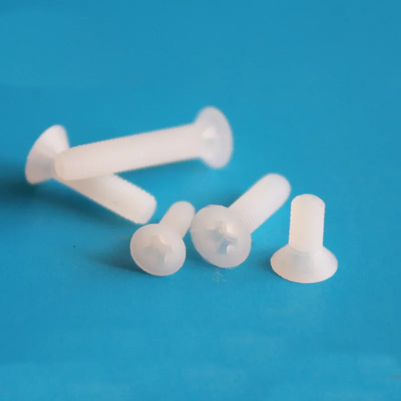 M2.5 M3 Cross Flat Head Plastic Nylon Insulated Screw Philips Countersunk Bolt Screws 100pcsin