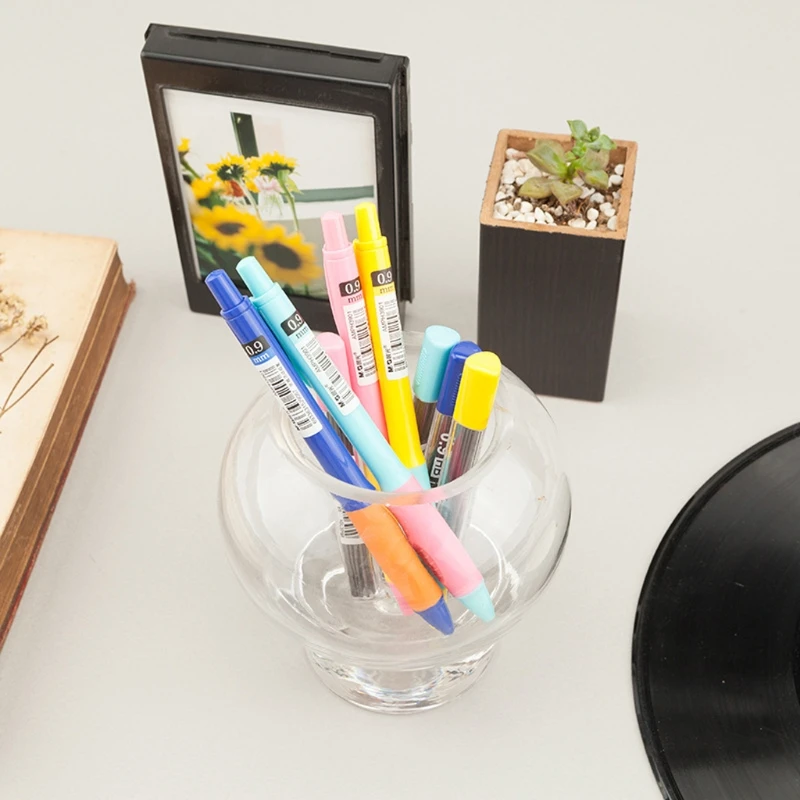 

Mechanical Pencils Set with Lead Writing Point 0.9mm Black Refill For Student