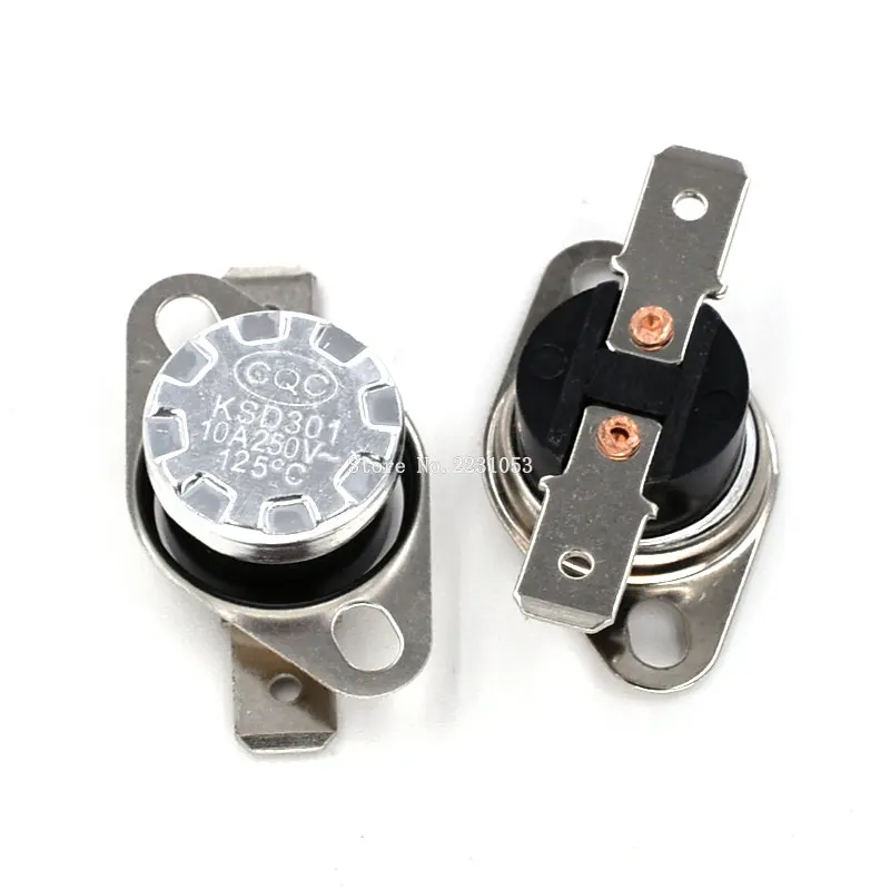 

2PCS/LOT KSD301 125 degree Normal Close NC Temperature Controlled Switch Thermostat 250V 10A