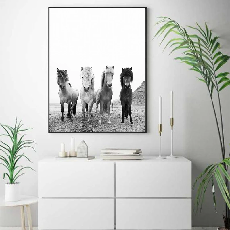 

Canvas Painting Modern Wall Art Poster Iceland Wild Horses For Living Room Home Decor Artwork Picture