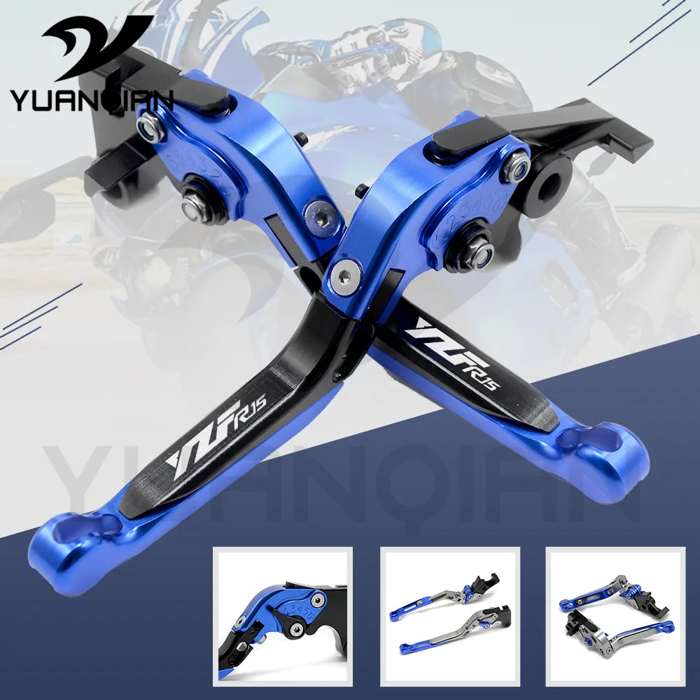 

FOR YAMAHA YZF R15 Motorcycle Accessories Adjustable Folding Extendable Motorcycle Clutch brake Levers With Logo