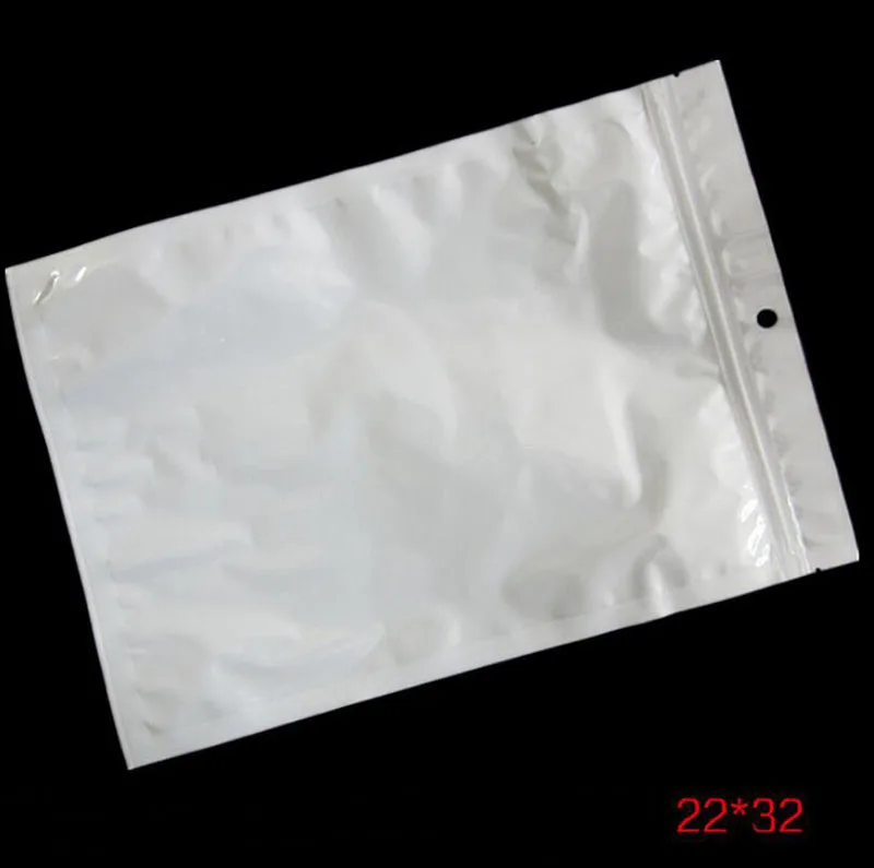 Wholesale 22*32cm White / Clear Self Seal Zipper Plastic Storage Package Bag, Zip Lock Bag ...