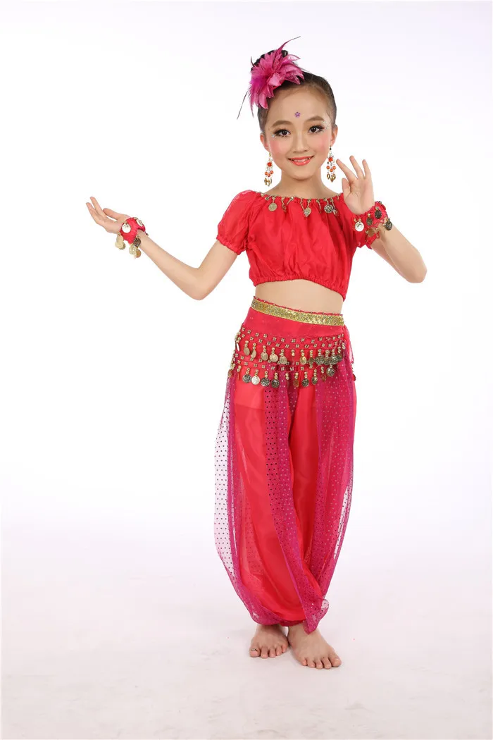 2019 New Kids Belly Dance Costumes Set Children's Indian Dance Costume 5-piece Set Girls Belly Dancing India Bellydance Clothes