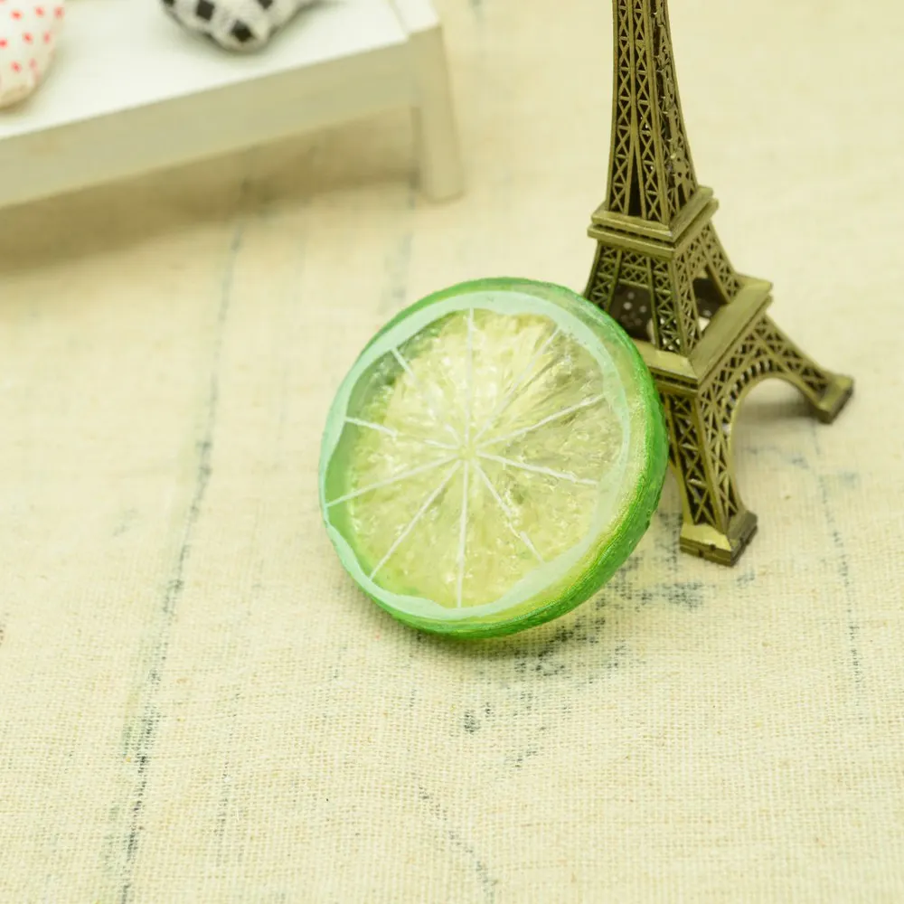 5Pcs Mini Fake Plastic Lemon Slices Artificial Fruits Foam Model Party Kitchen Wedding Decoration Diy Scrapbooking Kids Toys artificial fruits and vegetables