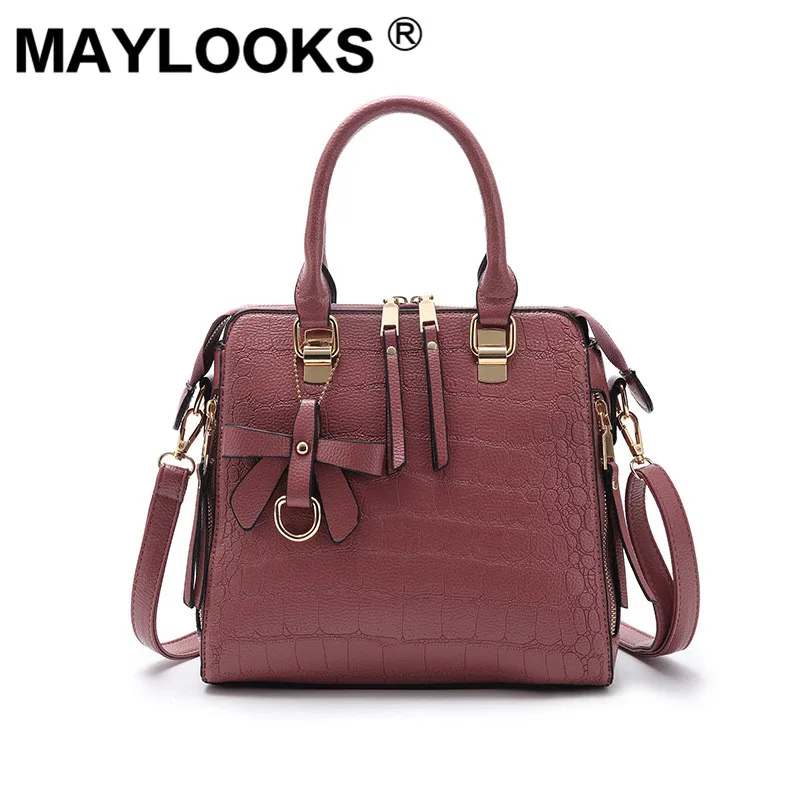 

2019 new women's handbag shoulder slung female bag Korean fashion crocodile tote bag M-AS612