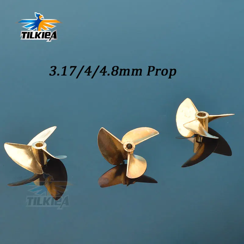 Rc Boat Propeller 3 Blades Copper Props Diameter 36mm37mm For 3.18mm(18'')4mm4.76(316'') Prop Shaft Boat Screw