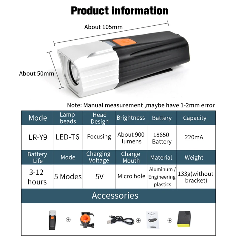 Excellent WEST BIKING 900 Lumen Bike Front Light 18650 Battery USB Charging LED T6 Waterproof Flashlight Cycling Headlight Bicycle Lights 4 Excellent WEST BIKING 900 Lumen Bike Front Light 18650 Battery USB Charging LED T6 Waterproof Flashlight Cycling Headlight Bicycle Lights 4